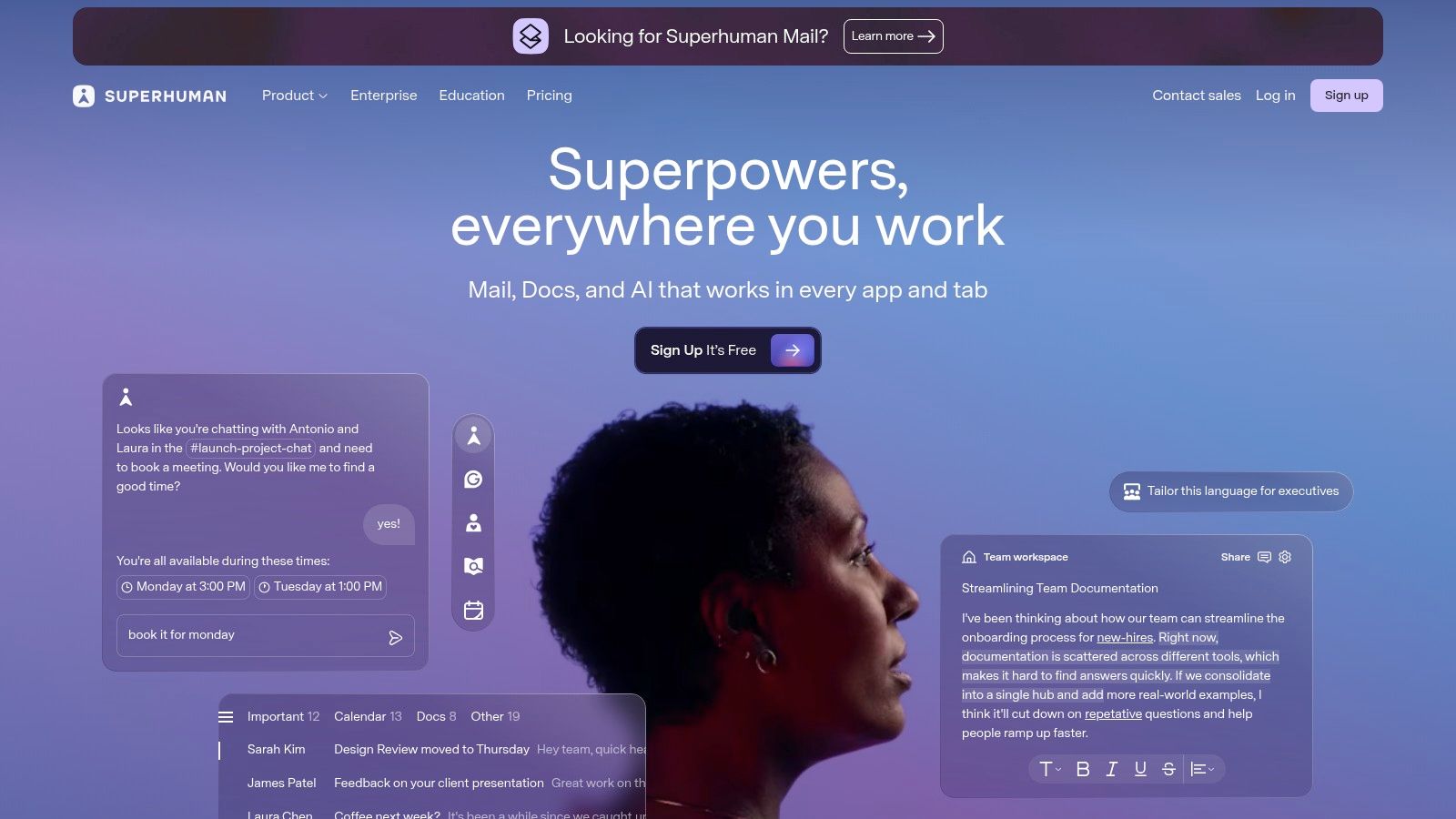 Screenshot from https://superhuman.com/