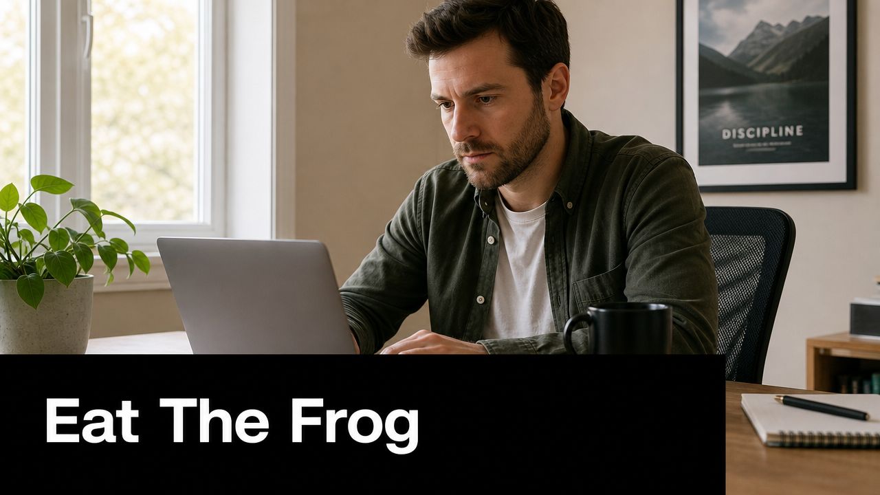 A focused man wearing a green shirt works on his laptop in a bright office environment.